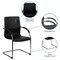 Emma and Oliver Vinyl Side Reception Chair with Chrome Sled Base